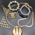 Gold Necklace, Earrings and Bracelet set