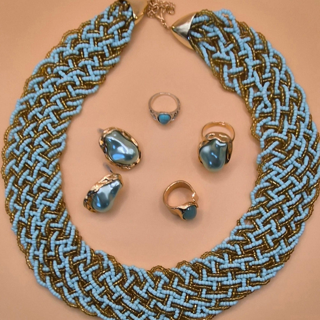 Azure Weave Chain Set